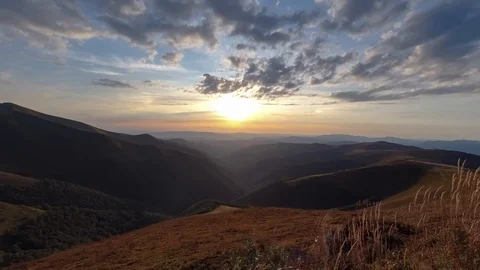 Sunset in the Ukrainian Carpathians, timelapse Vídeos de archivo 123902804