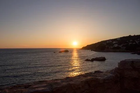 Sunset in Ulcinj, Montenegro Stock Photos