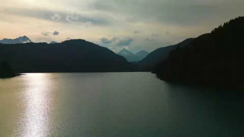 Sunset under Alpsee Stock Footage 223264647