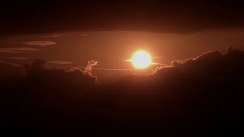 Sunset under clouds Stock Footage 75957231