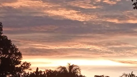 Sunset under red clouds Stock Footage 221797224