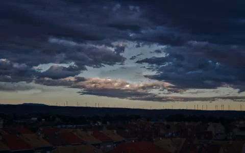 Sunset under stormy clouds Foto stock