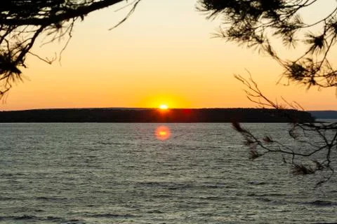 Sunset upside the river Stock Photos