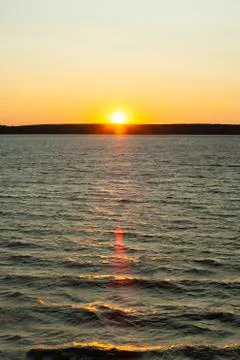 Sunset upside the river Stock Photos