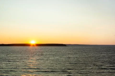 Sunset upside the river Stock Photos