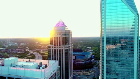 Sunset Uptown Charlotte 스톡 동영상 130860253