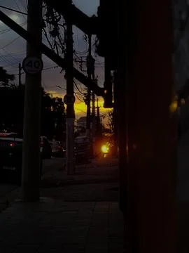 Sunset in an urban area Stock Photos