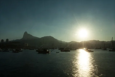Sunset from Urca Time Lapse I Corcovado and christ the redeemer 4k raw Vidéo 104073743