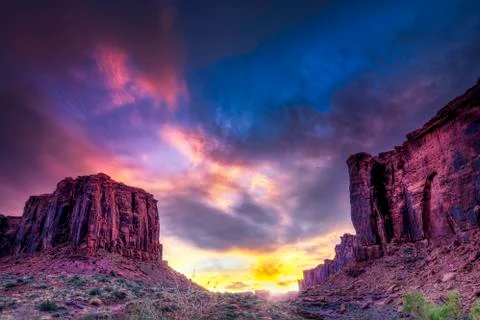 Sunset in the Utah Desert Stock Photos