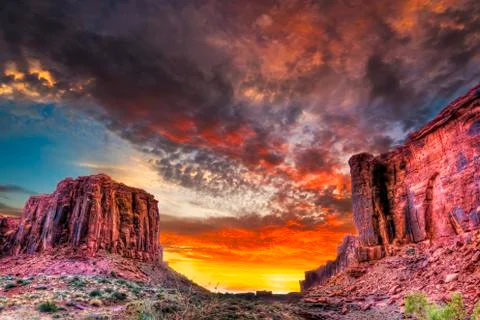 Sunset in the Utah Desert Stock Photos