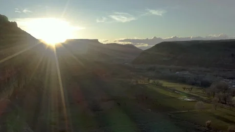Sunset Utah Drone 3 Video stock 127314286