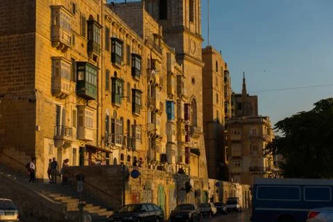 Sunset in Valletta, Malta Stock Photos