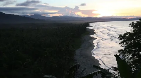 Sunset, valley and ocean 動画素材 42150956