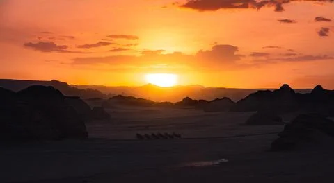 Sunset in the valley Stock Photos