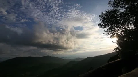 Sunset at valley time lapse Stock Footage 8987508