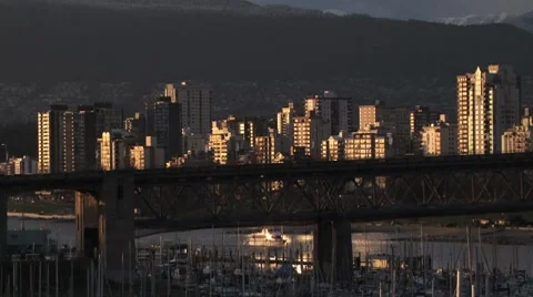 Sunset Vancouver Downtown 스톡 동영상 8039743