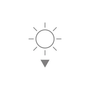 Sunset vector icon. Black and white sunset illustration. Solid linear icon. Illustrazione stock