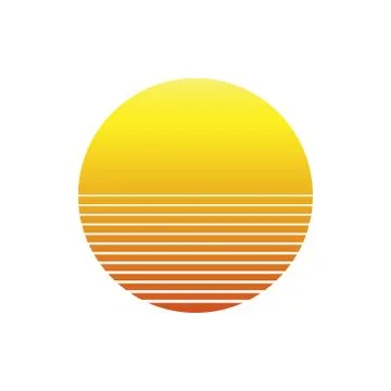 Sunset vector icon Stock Illustration