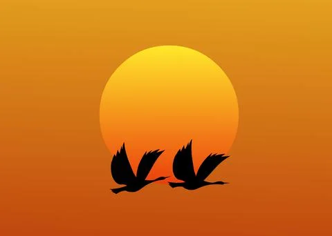 SunSet Vector illustration Stock Illustration