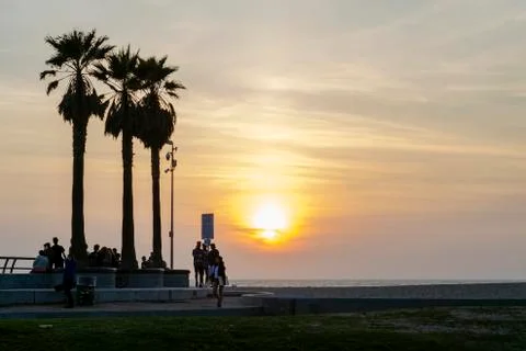 Sunset Venice Beach Stock Photos