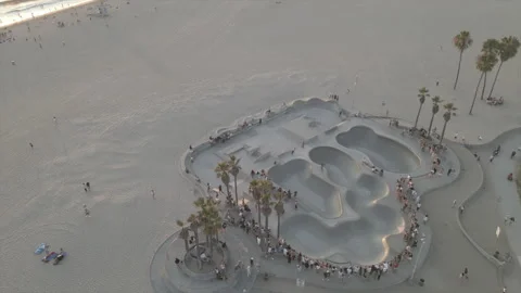 Sunset Venice beach Skatepark Video stock 284052585