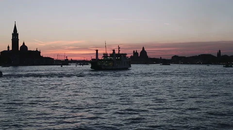 Sunset on the Venice coast Stock Footage 49361154
