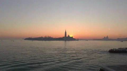 Sunset in Venice Stockbeeldmateriaal 174695259