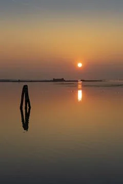 Sunset in the Venice Lagoon Stock Photos