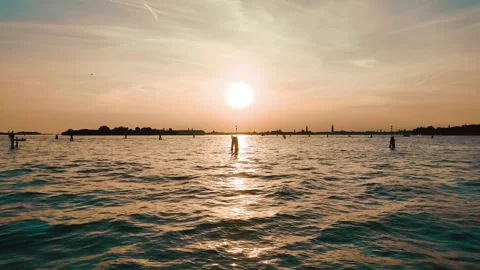 A sunset in Venice, left-to-right movement Stock Footage 280776044