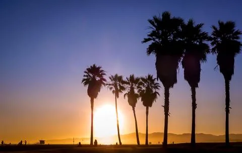 Sunset in venice Stock Photos