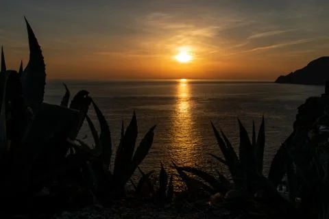 Sunset by Vernazza Stock Photos