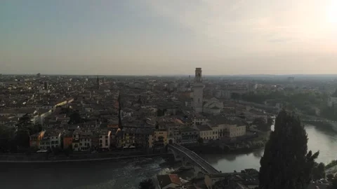 Sunset on Verona city,Italy Video stock 242512987