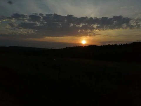 The sunset is very beautiful Stock Photos