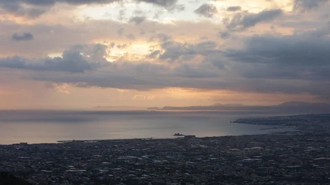 Sunset on Vesuvius Stock Footage 128451944