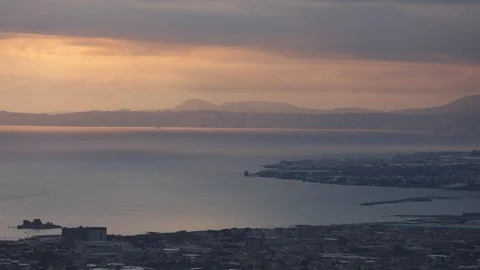 Sunset on vesuvius Stock Footage 128451984