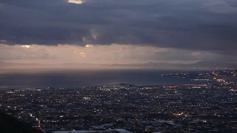 Sunset on vesuvius Stock Footage 128452104