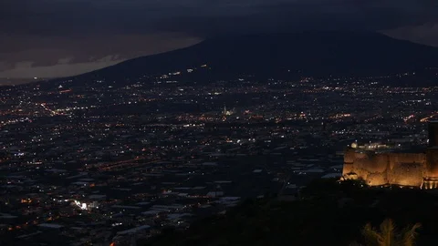 Sunset on vesuvius Stock Footage 128452173