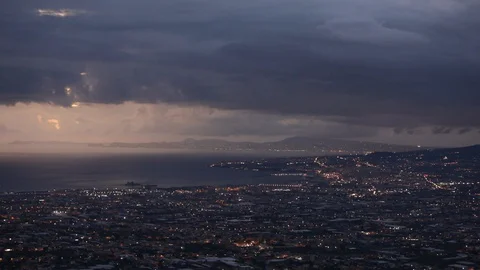 Sunset on vesuvius Stock Footage 128452182