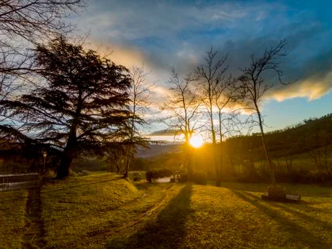 Sunset in Vicchio Stock-Fotos