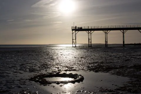 Sunset Victorian pier Stock Photos