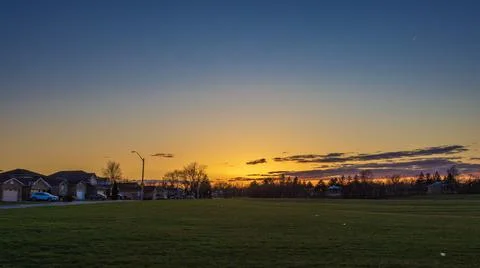 Sunset view against ground Stock Photos