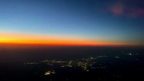 Sunset View from Airplane - Driving Plates - Flying Plates Stock Footage 273671300