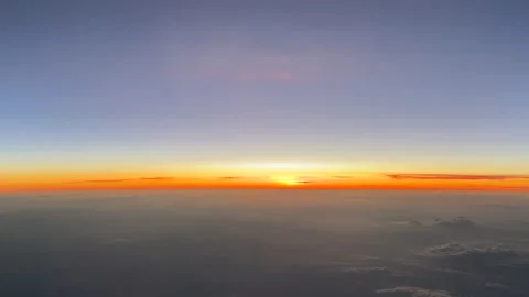 Sunset View From An Airplane Stock Footage 252137353