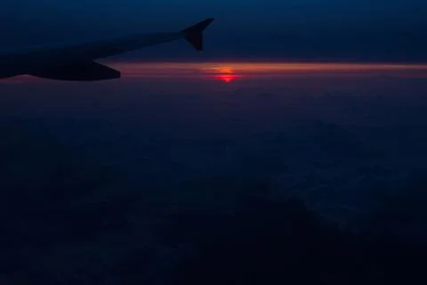 Sunset view from an airplane Fotos Stock