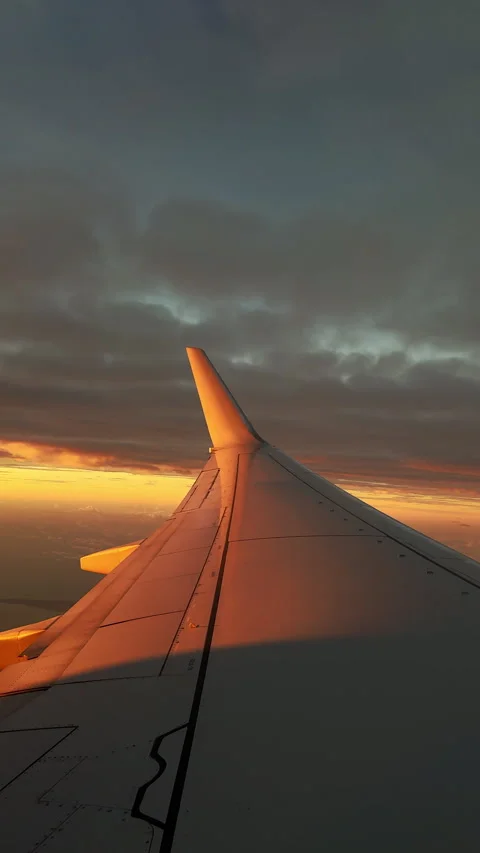 Sunset View From Airplane Window Видео 343735562