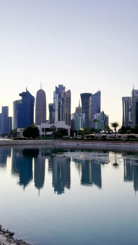Sunset view along Doha Corniche, Doha, Qatar- January 09, 2026 Stock Footage 325901933