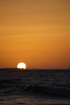 Sunset view along side the Mediterranean in Alexandira, Egypt Stock Photos