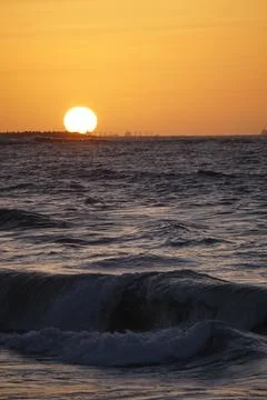 Sunset view along side the Mediterranean in Alexandira, Egypt Stock Photos