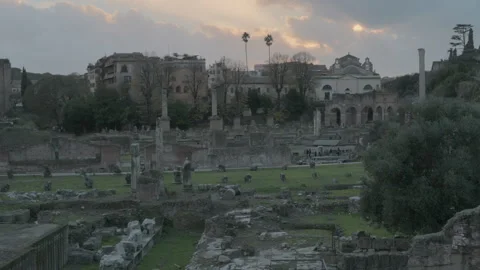 Sunset view in ancient Rome Stock Footage 257253120
