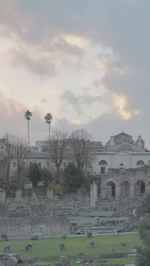 Sunset view in ancient Rome Stock Footage 257253500